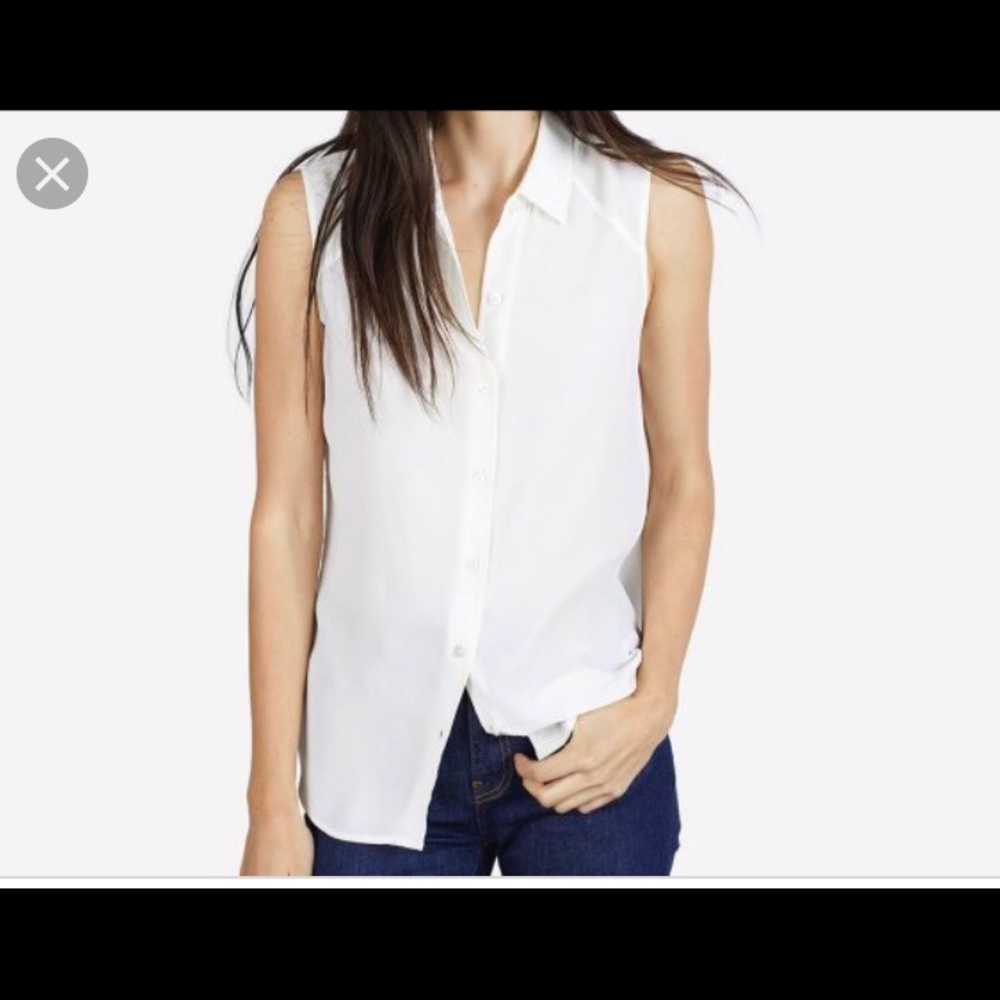 Everlane - Silk Sleeveless burton down.